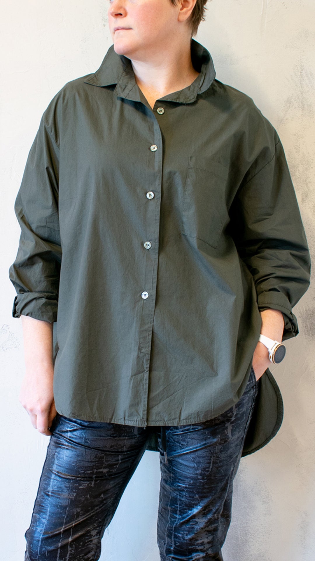 Short Boyfriend Button Down (Multiple Colors)
