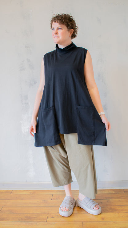 Mock Tunic with Pockets (Multiple Colors)