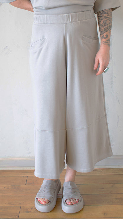 Wide Pants 3/4 in Perla