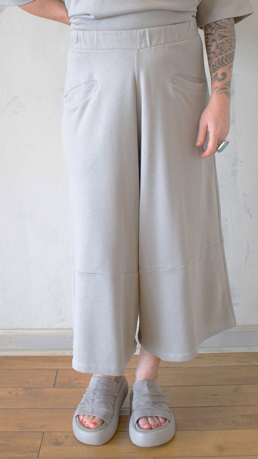 Wide Pants 3/4 in Perla