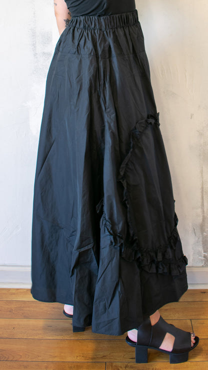 Full Maxi Skirt with Ruched Ribbon