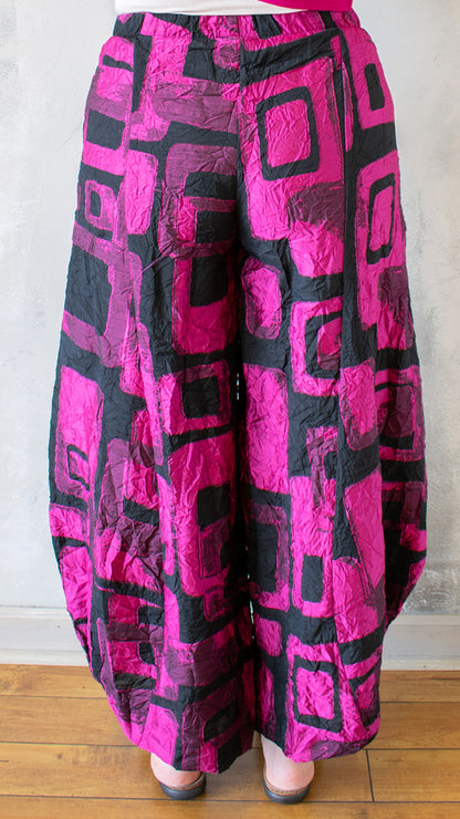 Jacquard Lantern Pant in Fuchsia
