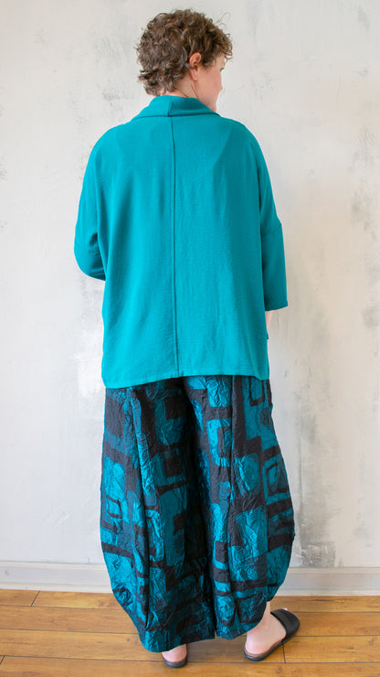 Cowl Neck Top in Turquoise