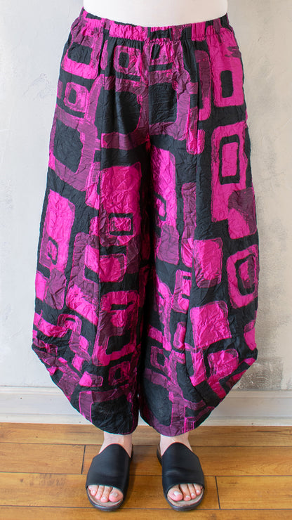 Jacquard Lantern Pant in Fuchsia