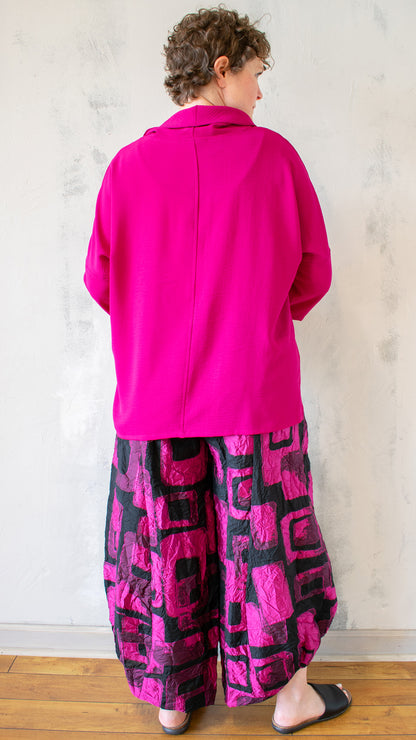 Cowl Neck Top in Fuchsia