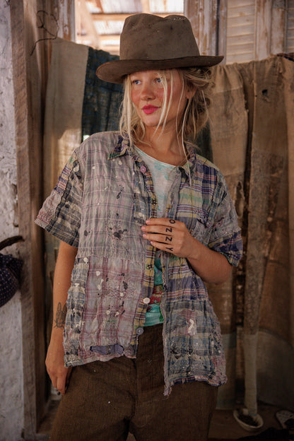 YD Patchwork Perletta Shirt in Madras Rainbow