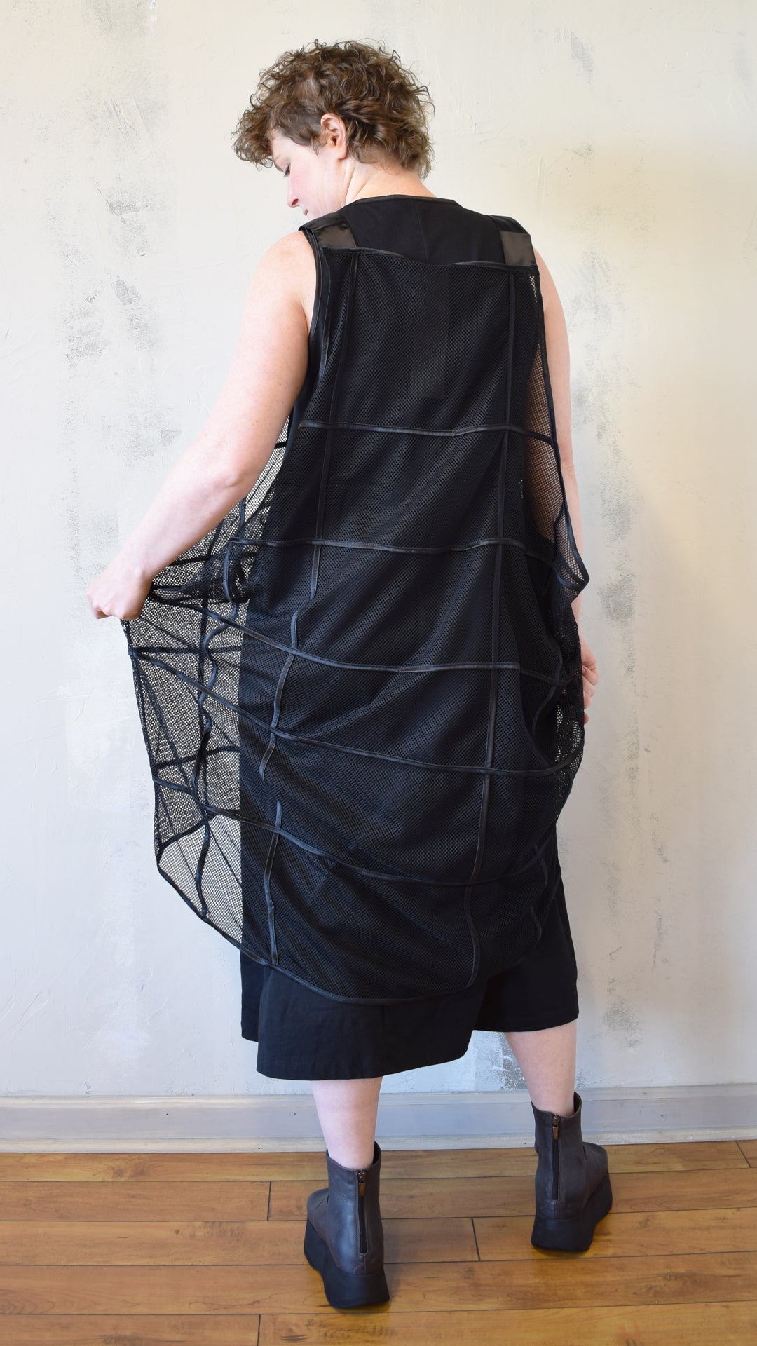 Lattice Mesh Overlay Dress