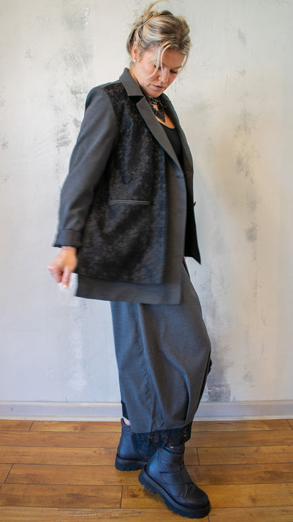 Lace Panel Blazer