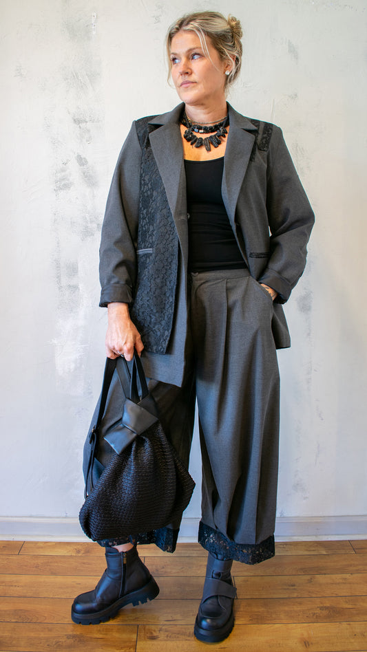 Lace Panel Blazer