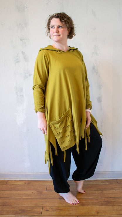 Transparente Fringe Hooded Tunic