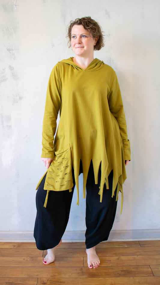 Transparente Fringe Hooded Tunic