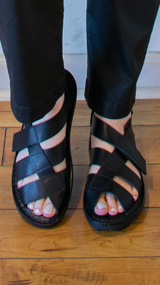 Network Sandal in Black