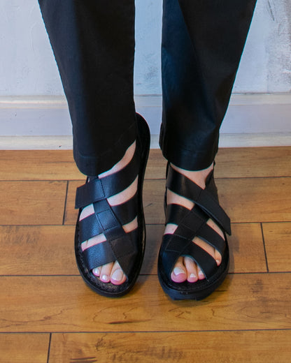 Network Sandal in Black