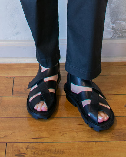 Network Sandal in Black