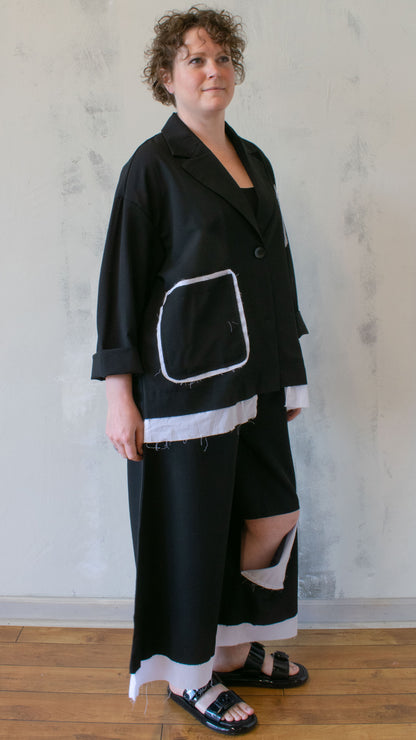 Deconstructed Poplin Blazer