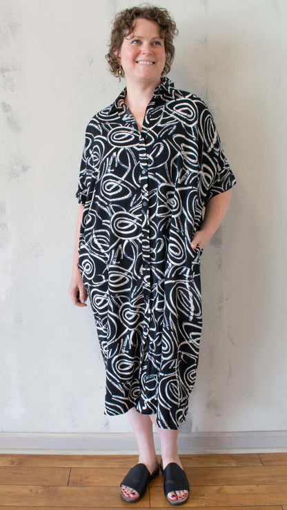 Circling The Globe Duster Dress