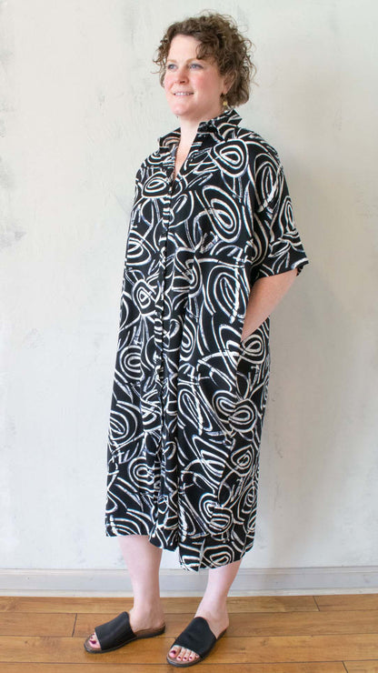 Circling The Globe Duster Dress