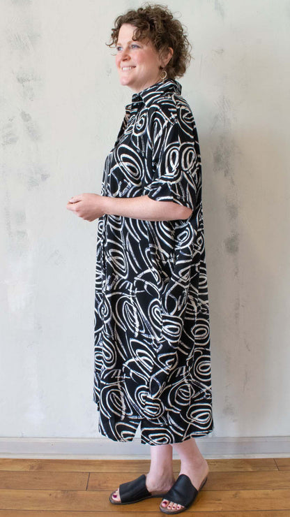 Circling The Globe Duster Dress