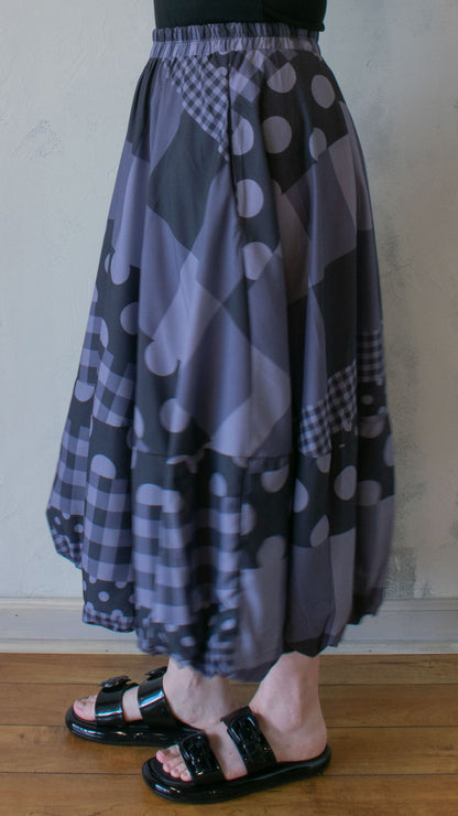 Circles and Plaid Skirt