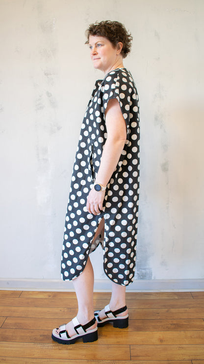 Denim Dot Duster Dress