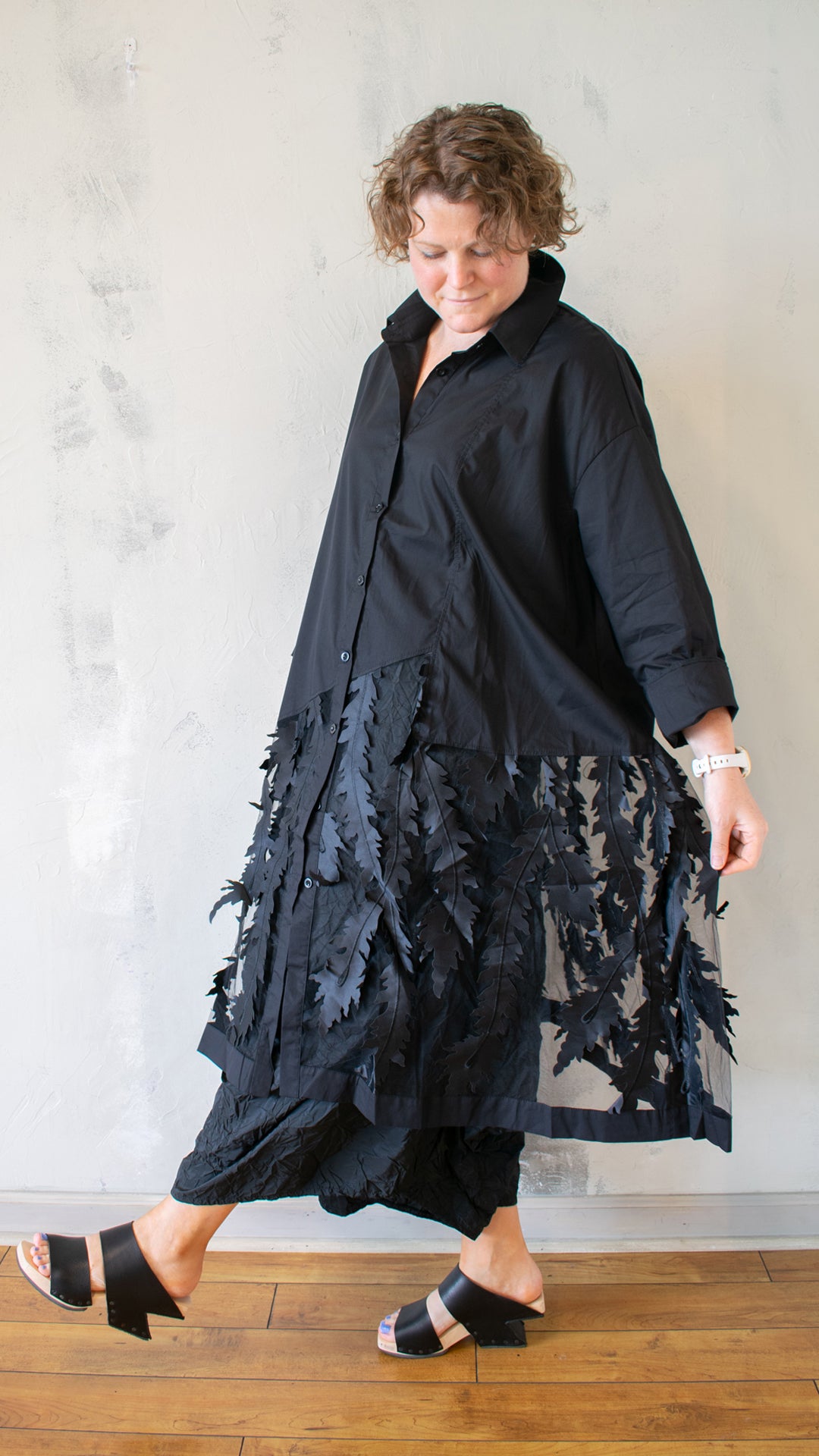 Sheer Botanical Shirt Dress (Multiple Colors)