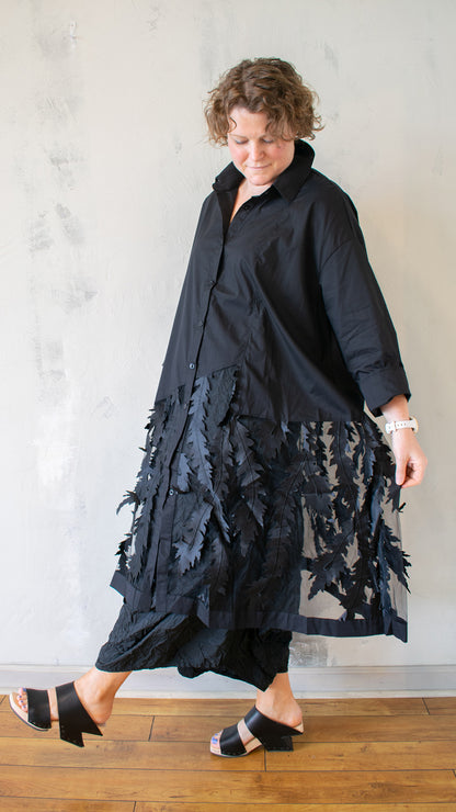 Sheer Botanical Shirt Dress (Multiple Colors)