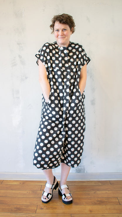 Denim Dot Duster Dress