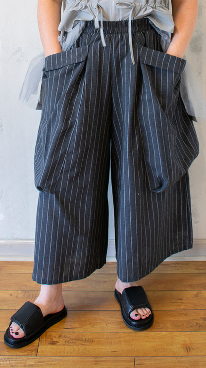 Big Pocket Stripe Grey Pant