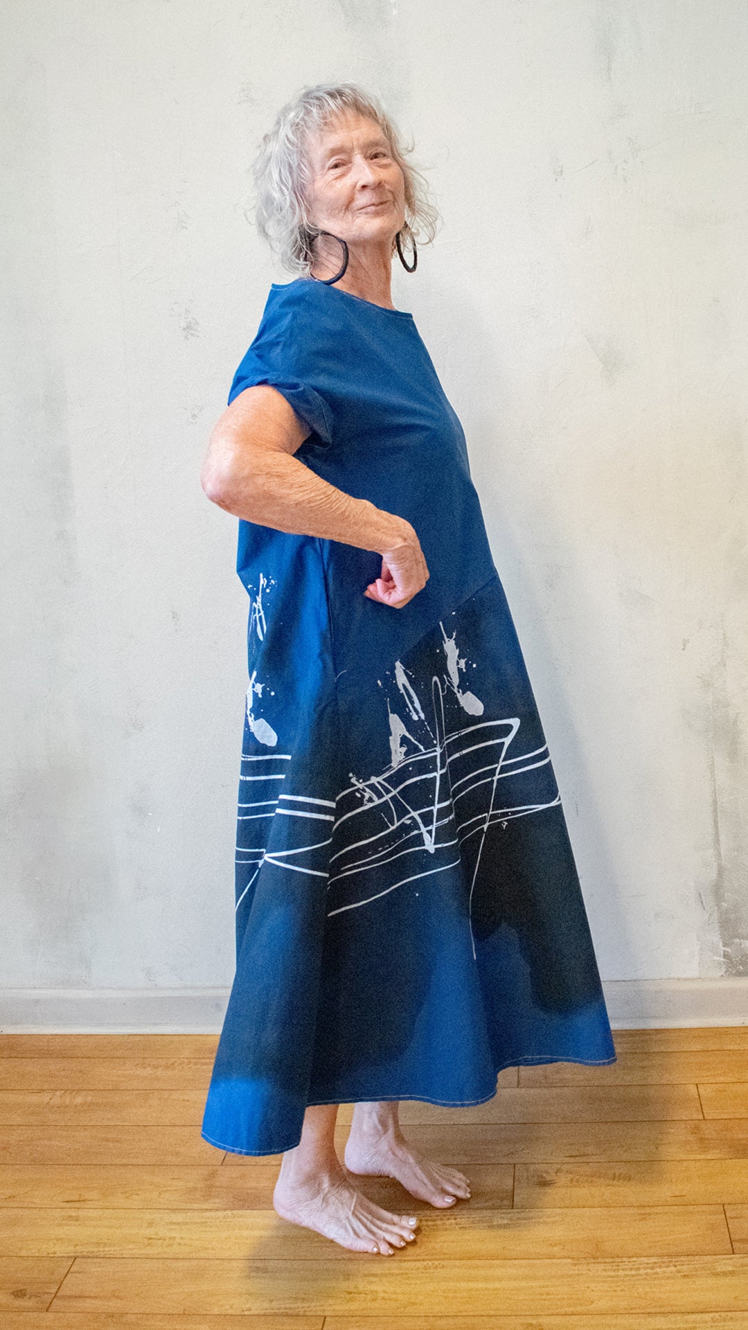 Graphite and Smudge Dress in Blue