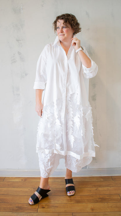 Sheer Botanical Shirt Dress (Multiple Colors)