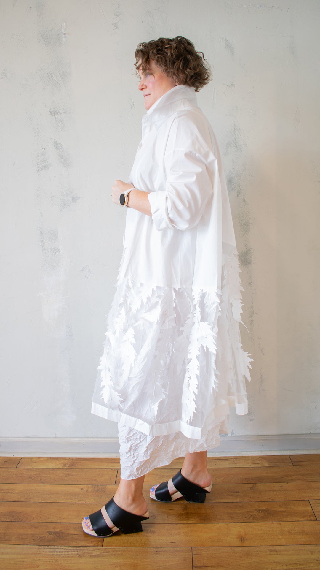 Sheer Botanical Shirt Dress (Multiple Colors)