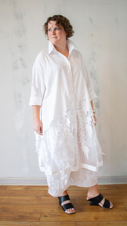 Sheer Botanical Shirt Dress (Multiple Colors)