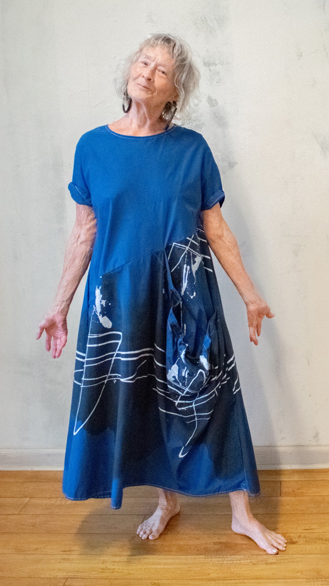 Graphite and Smudge Dress in Blue