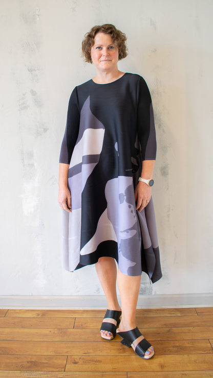 Graphic Pleat Dress