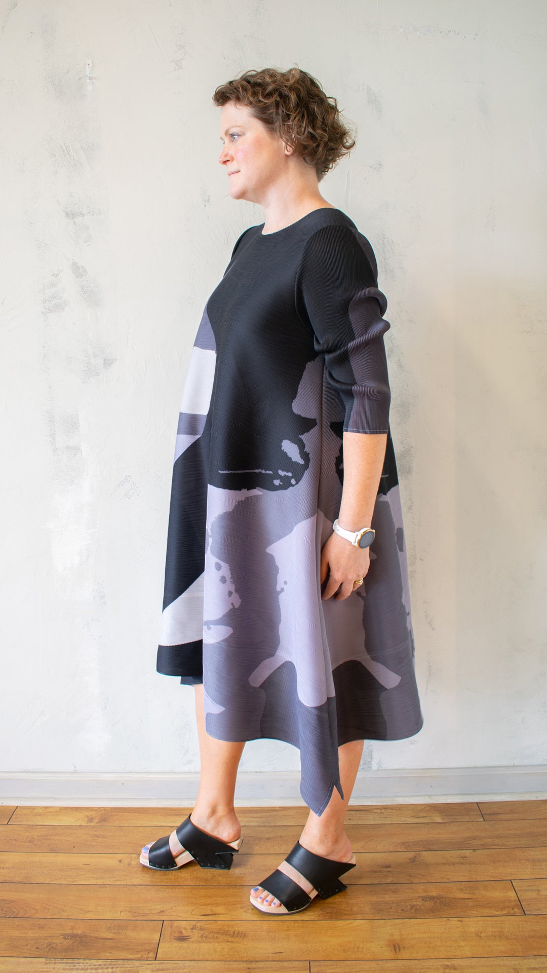 Graphic Pleat Dress