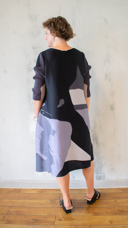 Graphic Pleat Dress