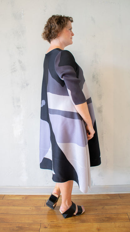 Graphic Pleat Dress