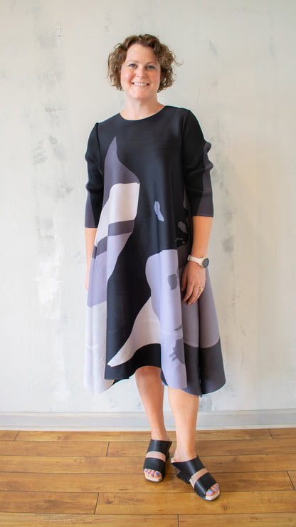 Graphic Pleat Dress