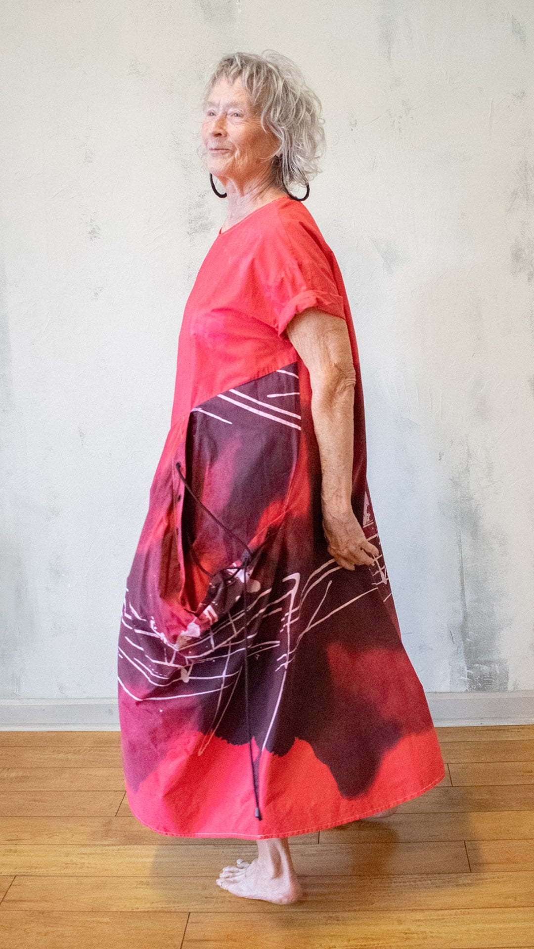 Graphite and Smudge Dress in Red