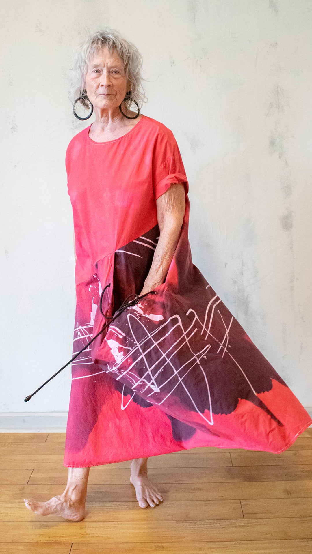 Graphite and Smudge Dress in Red