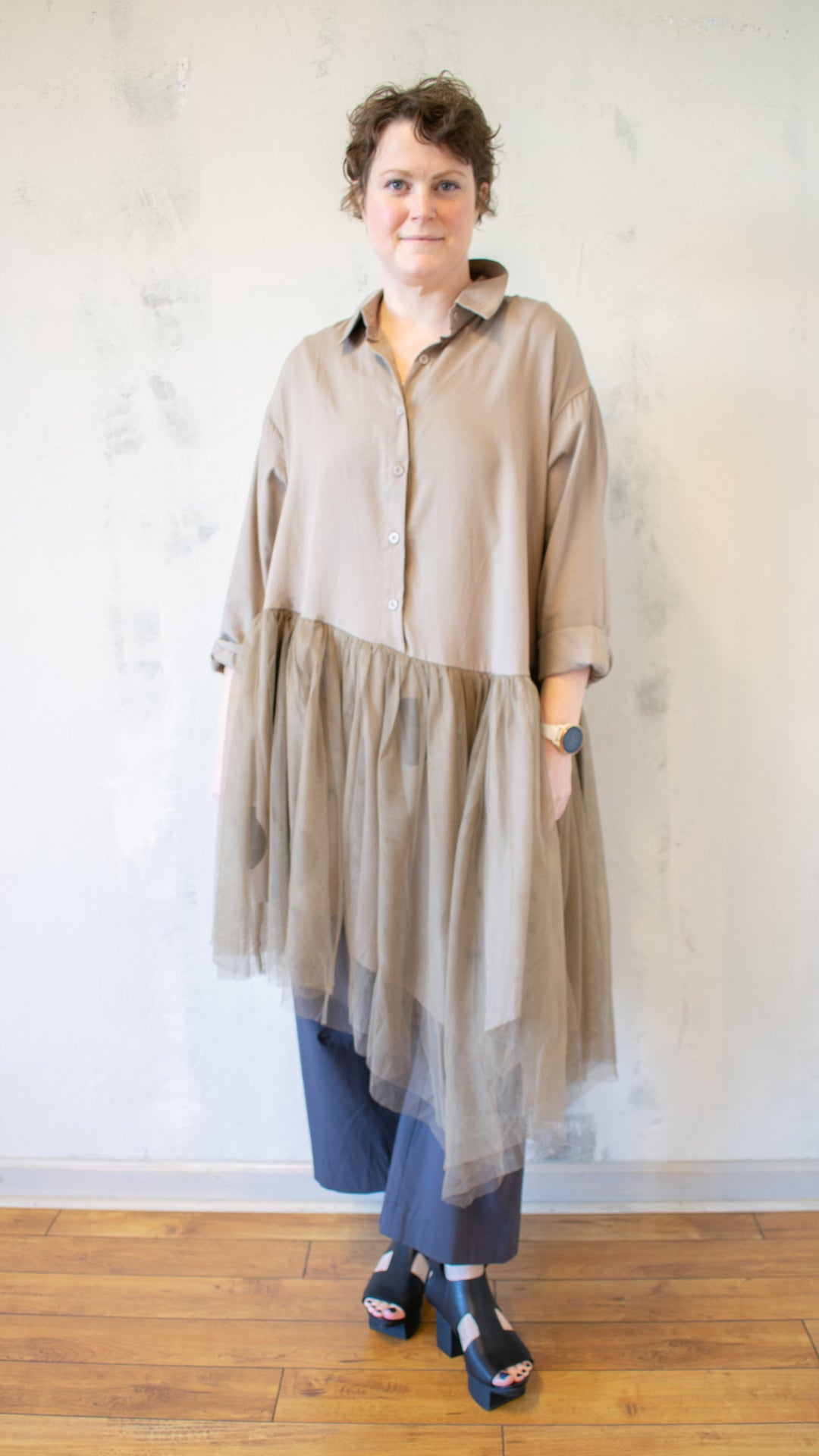Tulle Shirt Dress