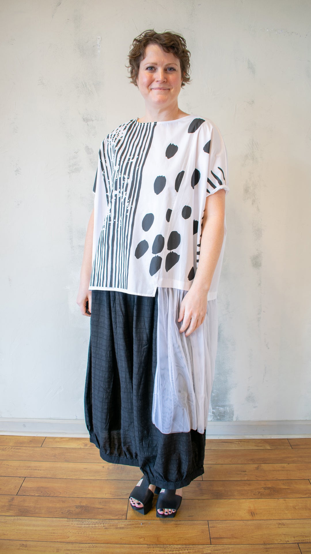 Tulle Accent Top (Multiple Colors)