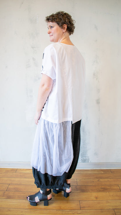 Tulle Accent Top (Multiple Colors)