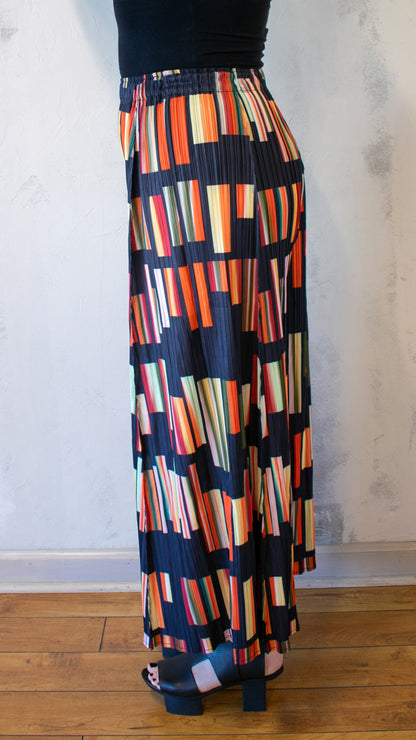 Permanent Pleat Yellow Check Pant