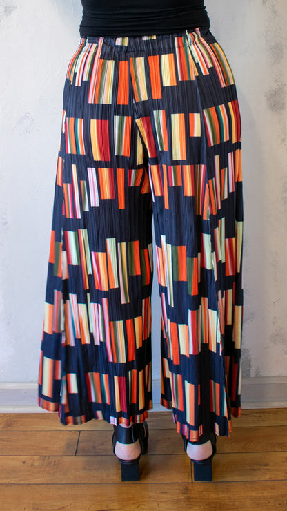 Permanent Pleat Yellow Check Pant