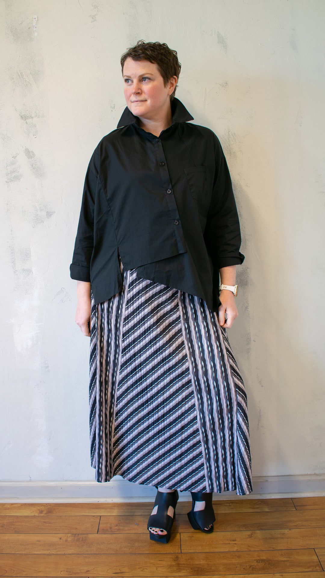 Scrappy Button Up in Black