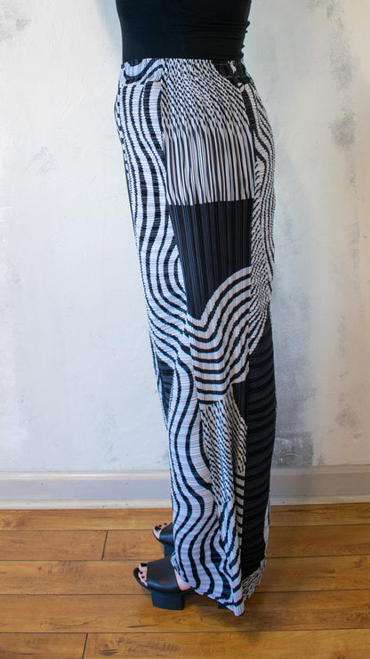 Permanent Pleat Black and Grey Pant