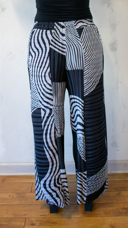 Permanent Pleat Black and Grey Pant