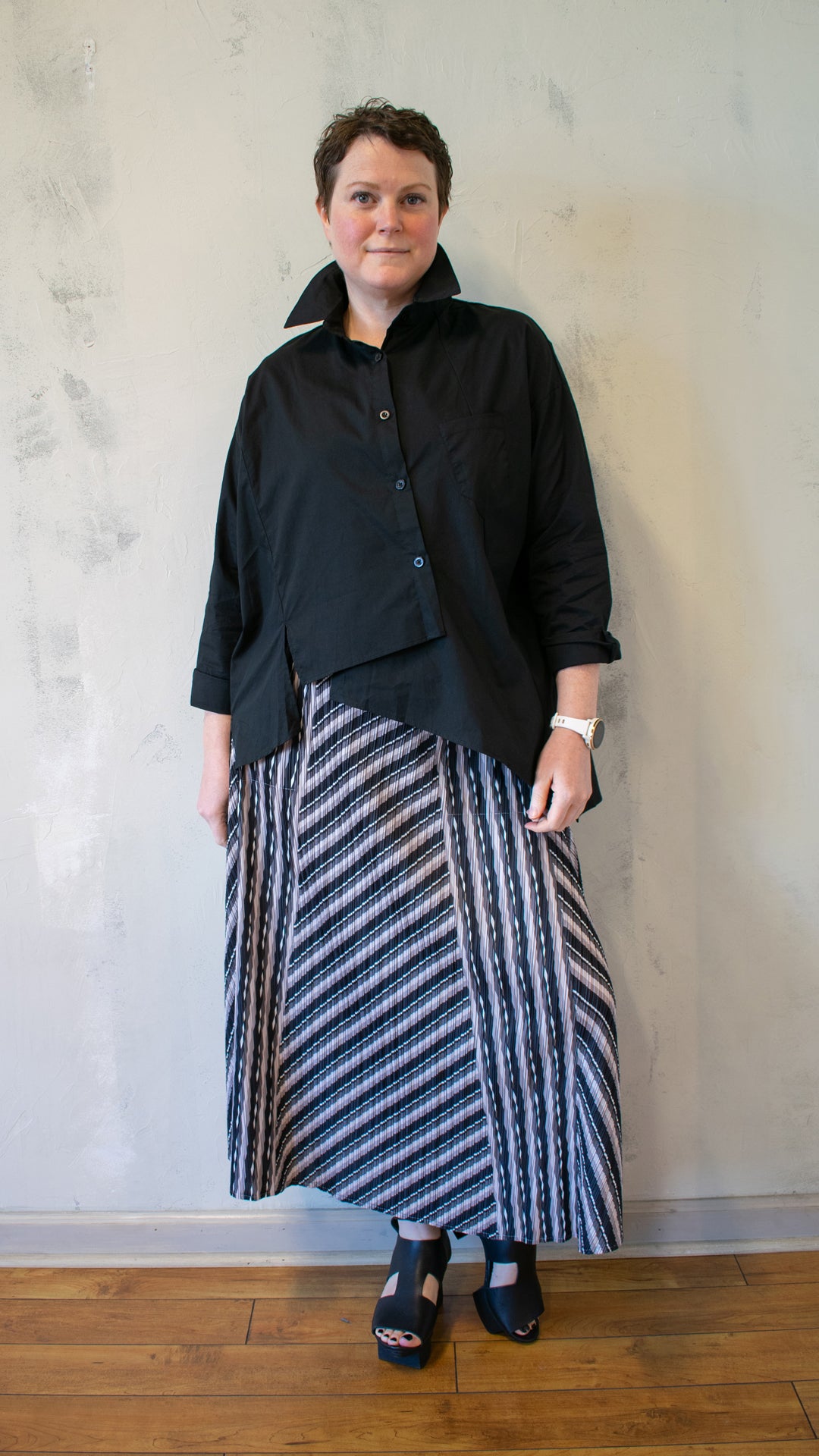 Scrappy Button Up in Black