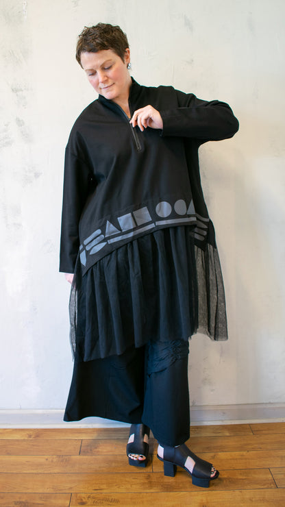 Tulle Hem Pullover